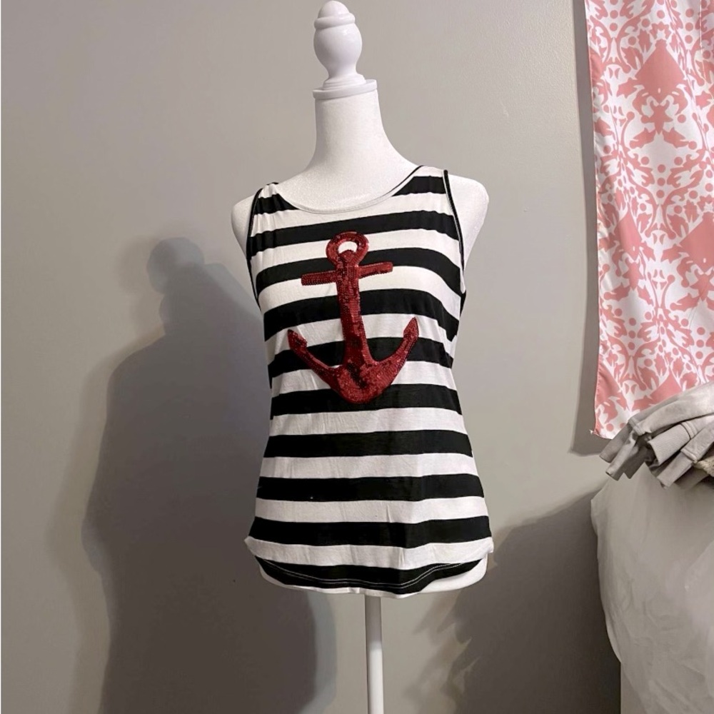 Sequined anchor tank size M